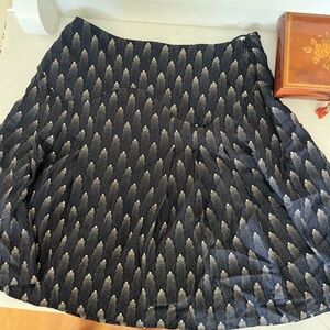 Black Patterned A-Line Skirt